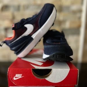 Nike Waffle One (TD). Midnight Navy White-Orange Size 8C.